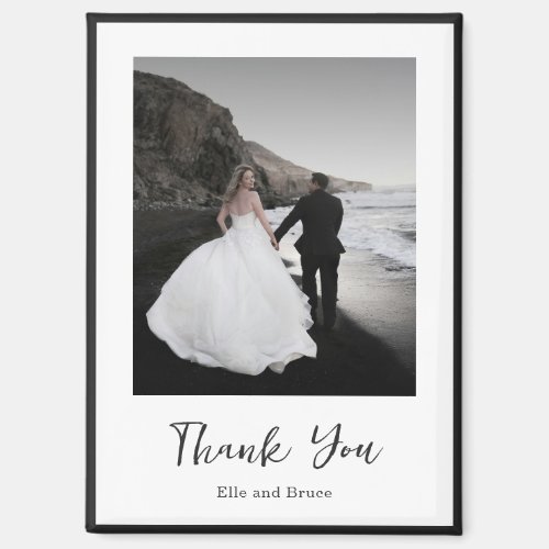 Modern Typography Minimalist Photo Wedding Magnet