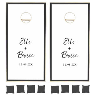 Modern Typography Minimalist Wedding Cornhole Set