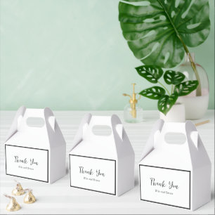 Modern Typography Minimalist Wedding Favor Boxes
