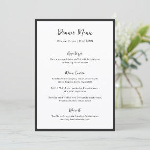 Modern Typography Minimalist Wedding Menu