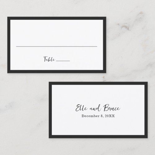 Modern Typography Minimalist Wedding Place Card