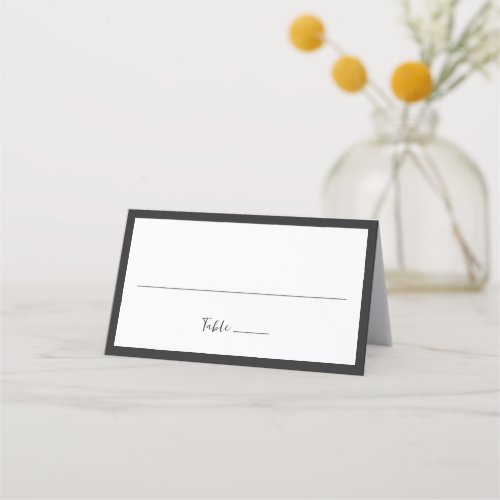 Modern Typography Minimalist Wedding Place Card