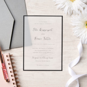 Modern Typography Minimalist Wedding Vellum Invitations