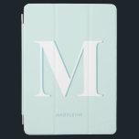 Modern Typography Mint Turquoise Monogram Initial iPad Air Cover<br><div class="desc">Modern Typography Mint Turquoise Monogram Initial iPad cover with your letter and name of choice. All colors can be changed if you like.</div>