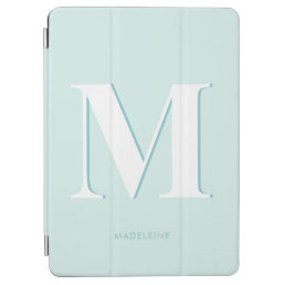 Modern Typography Mint Turquoise Monogram Initial iPad Air Cover
