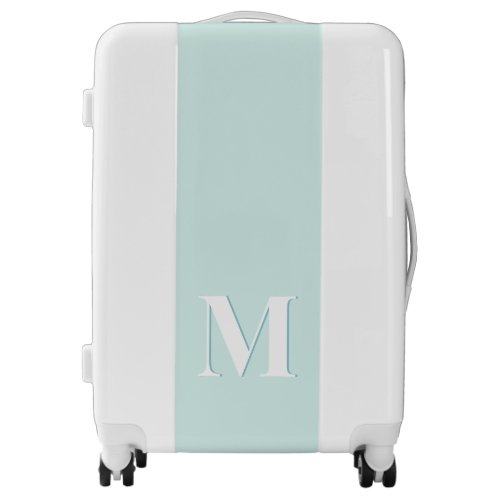 Modern Typography Mint Turquoise Monogram Initial Luggage