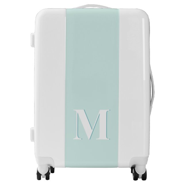 Modern Typography Mint Turquoise Monogram Initial Luggage (Front)