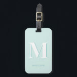 Modern Typography Mint Turquoise Monogram Initial Luggage Tag<br><div class="desc">Modern Typography Mint Turquoise Monogram Initial luggage tag for your next vacation - with your letter and name of choice. All colors can be changed if you like.</div>
