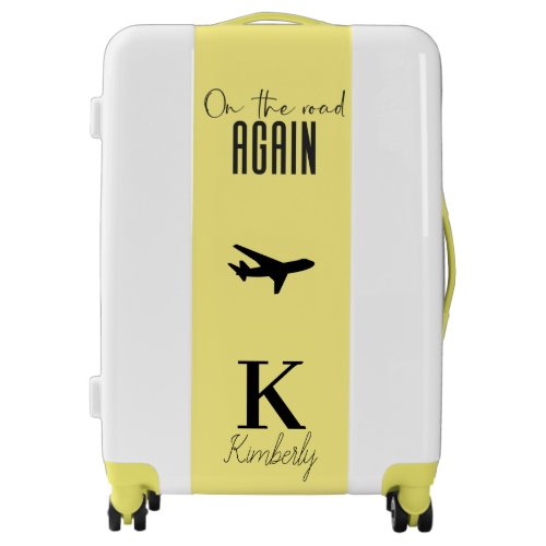 Modern typography monogram and name personalized luggage