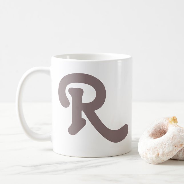 Modern Typography Monogram Coffee Mug (With Donut)