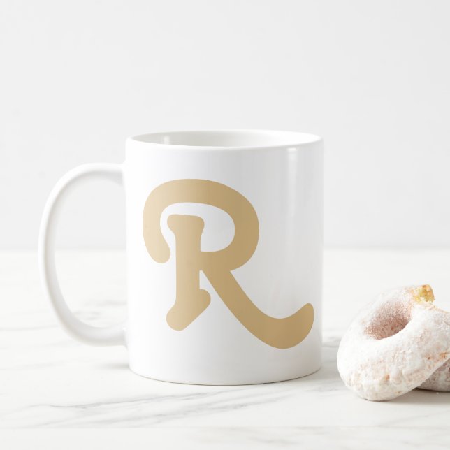 Modern Typography Monogram Coffee Mug (With Donut)