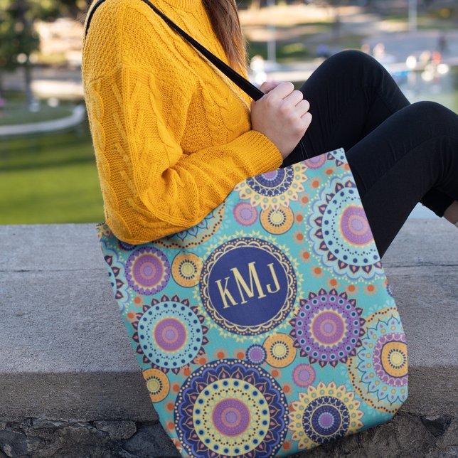 Modern Typography Monogram Personalized Tote Bag (Creator Uploaded)