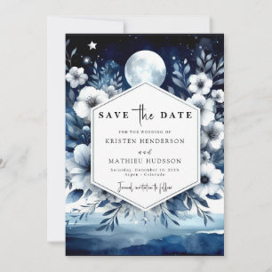 Modern Typography Moonlit Wedding Save The Date