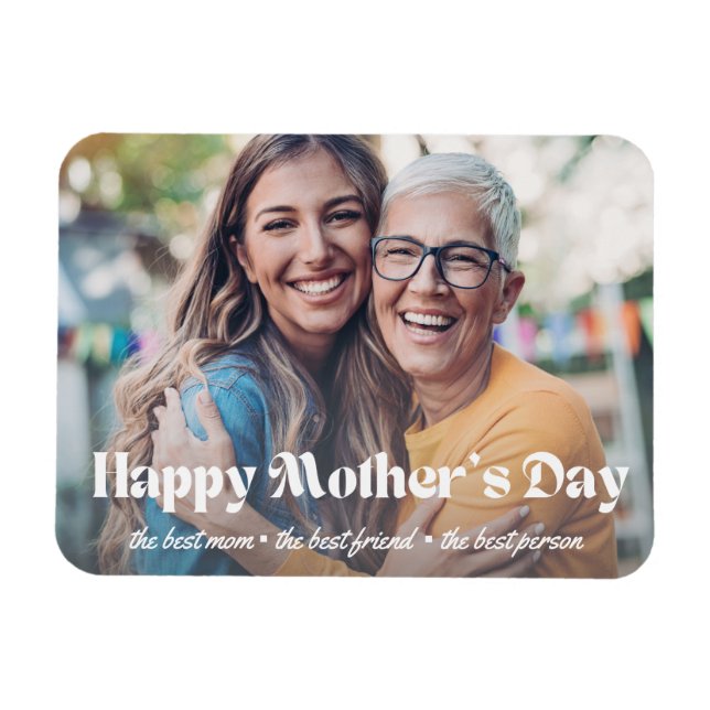 modern typography mothers day photo  magnet (Horizontal)