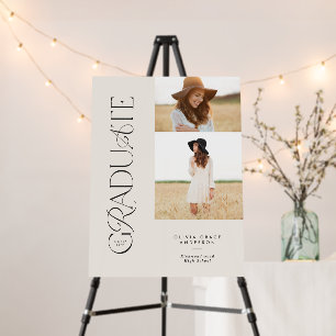 Modern typography multi photo graduate welcome foam board