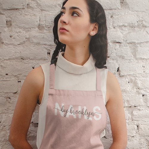 Modern Typography Nail Artist Apron