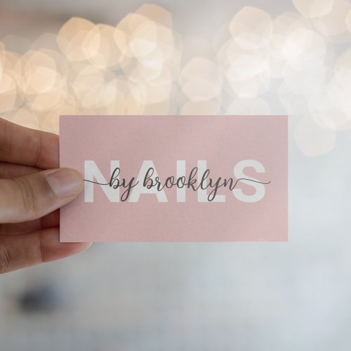Modern Typography Nail Artist  Business Card