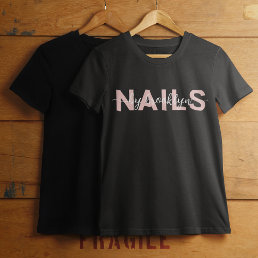 Modern Typography Nail Artist T-Shirt