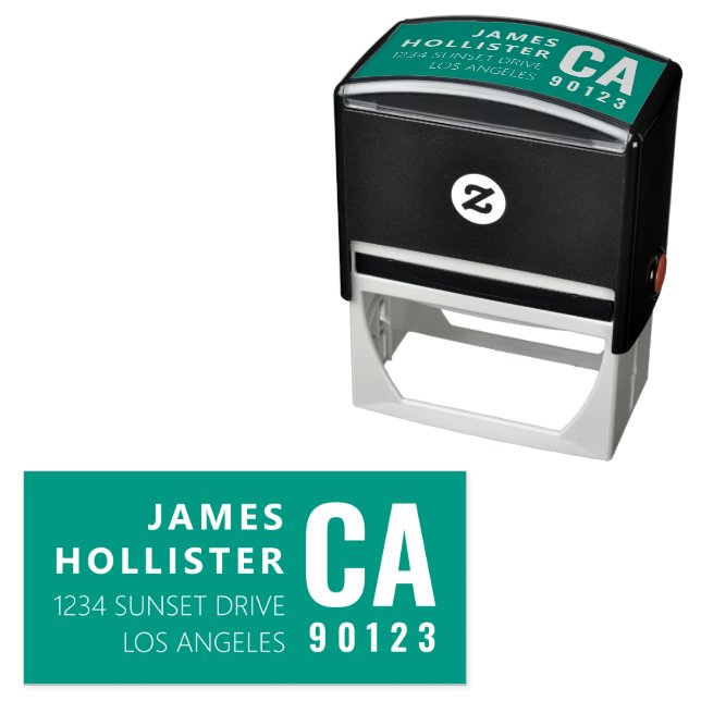 Modern Typography Name & Address  Self-inking Stamp (In Situ)