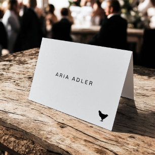 Modern Typography Name Chicken Wedding Place Cards