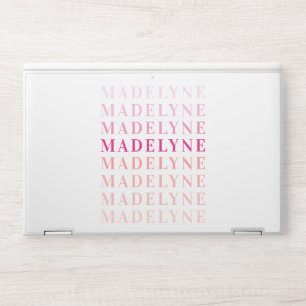 Modern Typography Name Personalized Pink Coral HP Laptop Skin