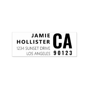 Modern Typography Name & Return Address Rubber Stamp