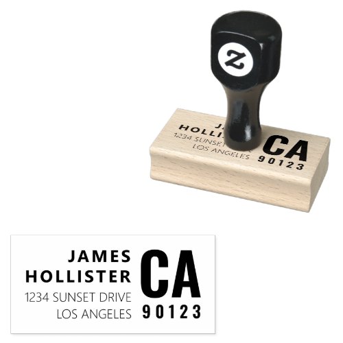 Modern Typography Name & Return Address Rubber Stamp