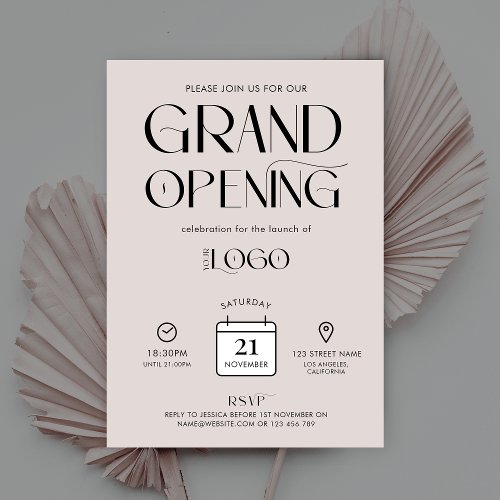 Modern Typography New Business Grand Opening Event Invitation