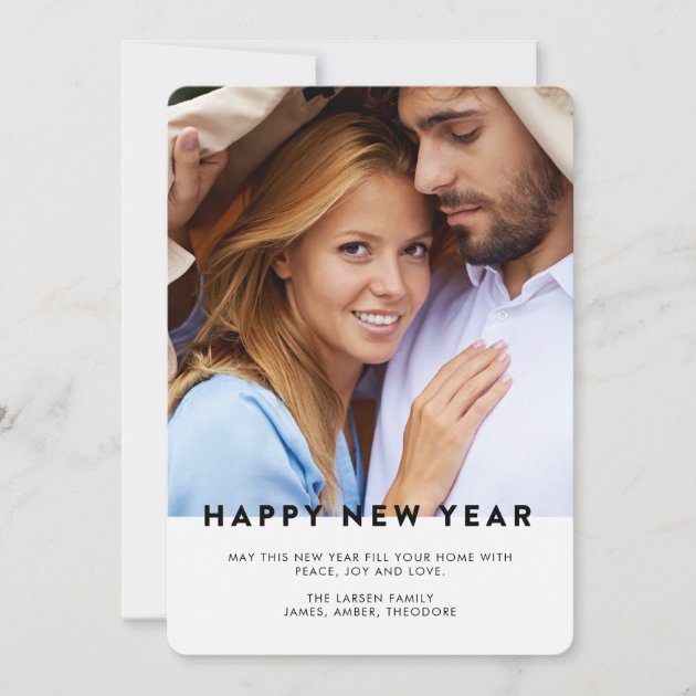 Modern Typography New Years Photo Card