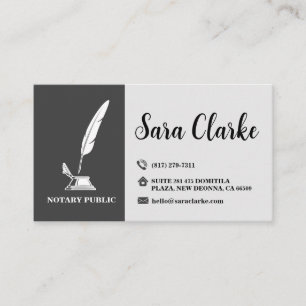modern typography notary business cards