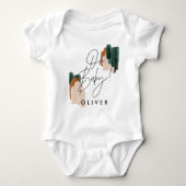 Modern typography Oh baby shower party gift Baby B Baby Bodysuit (Front)
