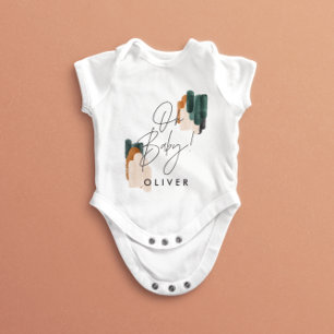 Modern typography Oh baby shower party gift Baby B Bodysuit