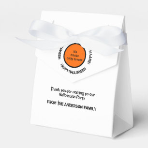 Modern Typography Orange Black Happy Halloween Favor Boxes
