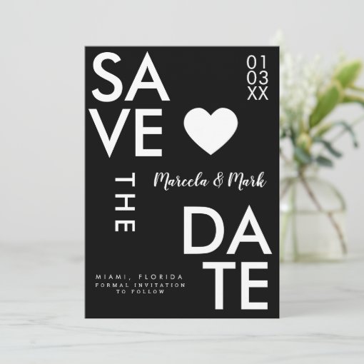 Modern Typography Orange Pink Save The Dates Card Zazzle