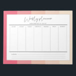Modern typography pastel stripes weekly planner notepad<br><div class="desc">A simple Weekly planner with a pastel stripes background and a retro typography,  to organize your weekly schedule like a pro.</div>