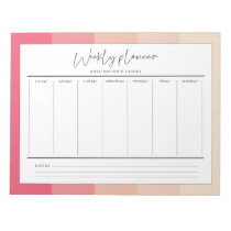 Modern typography pastel stripes weekly planner notepad