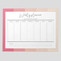 Modern typography pastel stripes weekly planner notepad