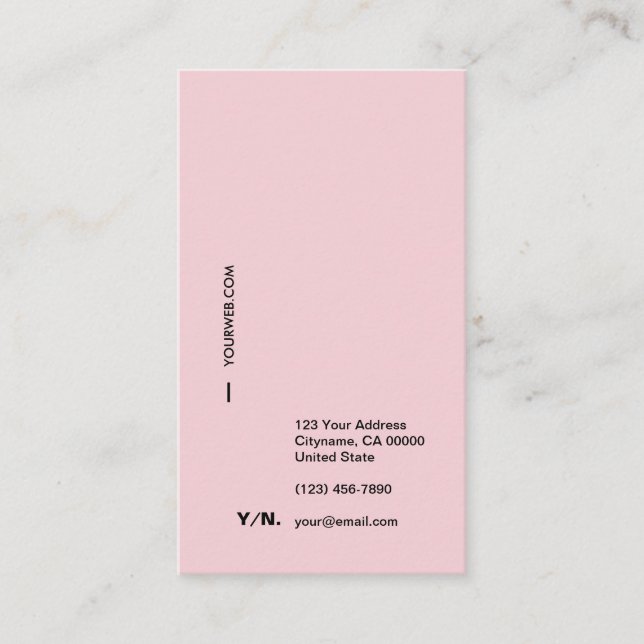 Modern Typography Pastel Vertical Business Card (Front)