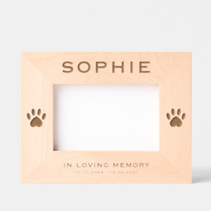 Modern Typography Paw Prints In Loving Memory Pet Engraved Frames