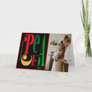 Modern Typography  PEACE Photo Holiday Card