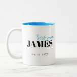 Modern Typography Personalized Best Man Mug<br><div class="desc">Elegant modern minimalist typography best man and personalized name in black and blue,  simple and unique. Great best man gifts for Bachelor Party. 
Customize the mug and text color with your choice.</div>