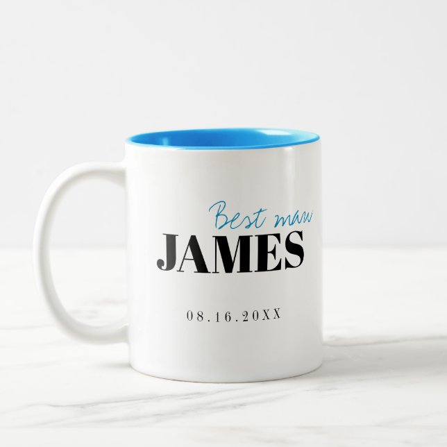 Modern Typography Personalized Best Man Mug (Left)