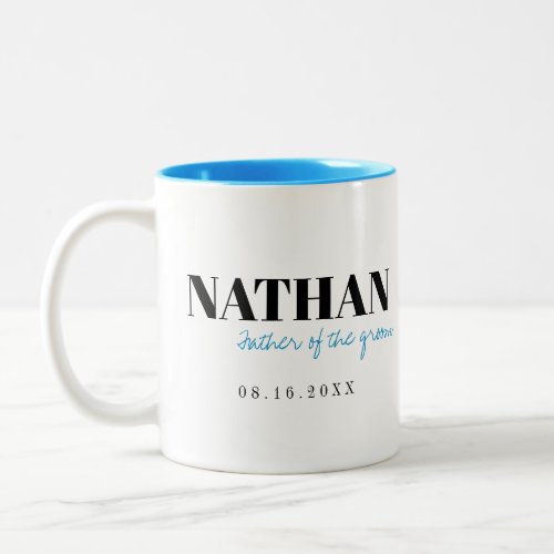 Modern Typography Personalized Father Of The Groom Two_Tone Coffee Mug