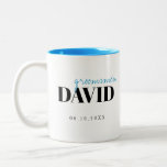 Modern Typography Personalized Groomsmen Mug<br><div class="desc">Elegant modern minimalist typography groomsmen and personalized name in black and blue,  simple and unique. Great groomsmen gifts for Bachelor Party. 
Customize the mug and text color with your choice.</div>