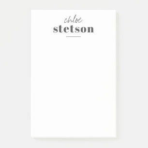 Modern Typography Personalized Name Post-it Notes