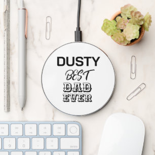 Modern Typography Personalized name Wireless Charger