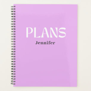 Modern Typography Personalized Purple Planner