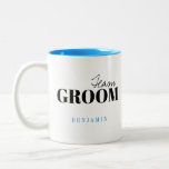Modern Typography Personalized Team Groom Mug<br><div class="desc">Elegant modern minimalist typography team groom design in black and blue,  simple and unique. Great Bachelor Party gifts for groom teams
See matching team bride mugs in collection. 
Customize the mug and text color with your choice.</div>