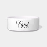 Modern typography pet food bowl<br><div class="desc">This modern script water bowl will look great in your kitchen. Add or change the text in the Personalize it section.</div>