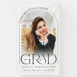 Modern Typography Photo Arch Graduation Party Banner